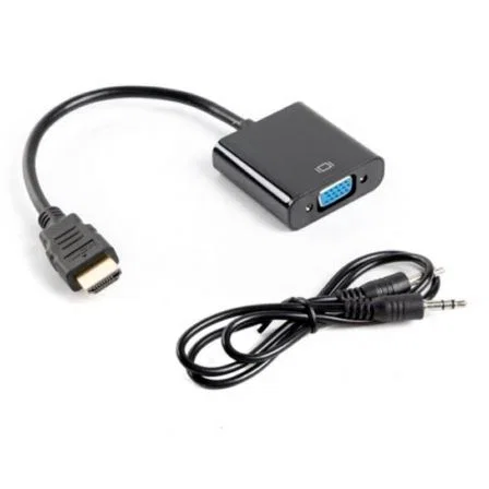 Lanberg AD-0017-BK Adaptador HDMI a VGA con Audio Negro